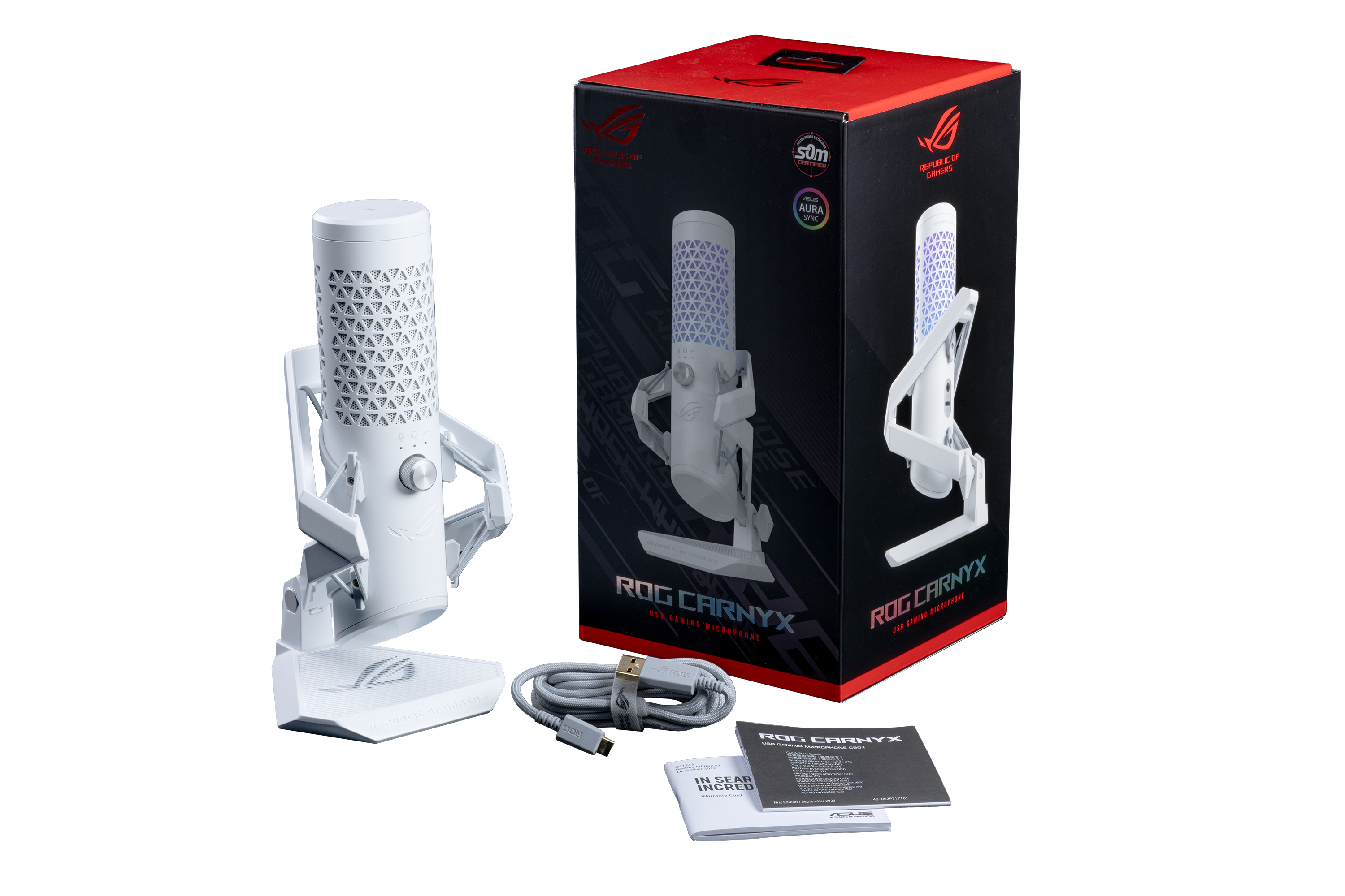 ASUS ROG Carnyx Professional Cardioid Condenser Gaming Microphone - White ASUS ROG Carnyx Professional Cardioid Condenser Gaming Microphone - White
